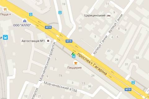 Нестандарт B у Харкові, 1.2x1.8  Гагаріна просп. - Мовчанівський пров., (зупинка) схема