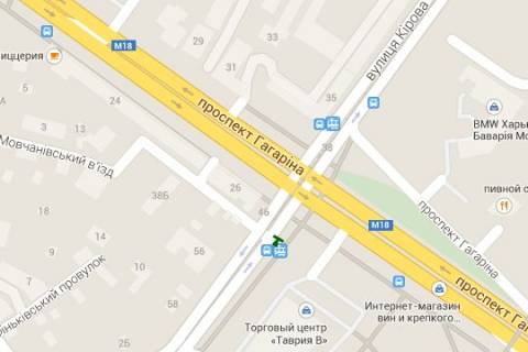 Ситилайт A в Харькове, 1.2x1.8  Молочна вул. (Кірова (Червонозаводський р-н) вул.) - Гагаріна просп., (зупинка) схема