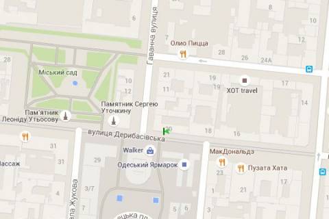 Сiтiлайт A у Одесі, 1.2x1.8  Дерибасівска вул., 20 - Гаванна вул. схема