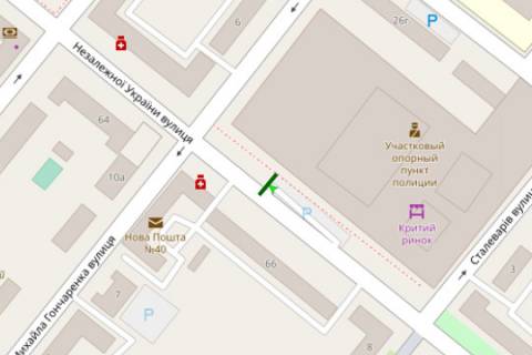 Билборд A в Запорожье, 3x6  Незалежної України вул., (ринок) схема