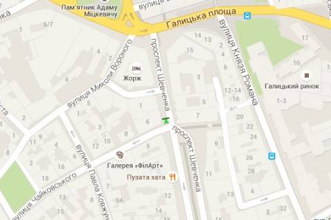 Бэклайт B в Львове, 1.2x1.8  Шевченка Тараса просп., 5 схема