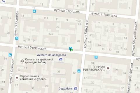 Нестандарт A в Одессе, 1.2x1.8  Успенська вул., 20 - Канатна вул. (остановка) схема