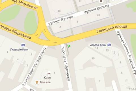 Бэклайт B в Львове, 1.2x1.8  Галицька вул., 15 - Галицька пл. схема