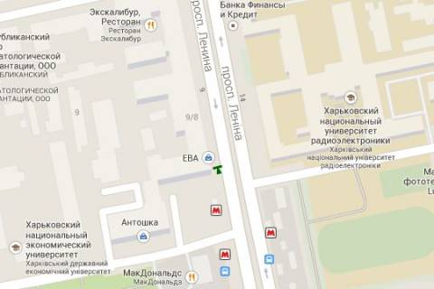Бэклайт B в Харькове, 1.2x1.8  Науки просп. (Леніна просп.), 9 (№2) схема