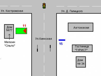 Ситилайт A в Ровно, 1.2x1.8  Київська вул., 77-а схема