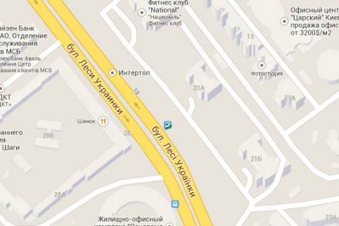 Ситилайт B в Киеве, 1.2x1.8  Лесі Українки бульв., 21-А - Українки Лесі пл., __зупинка громадського транспорту схема