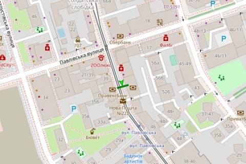 Сiтiлайт B у Києві, 1.2x1.8  Дмитрівська вул., 56 схема