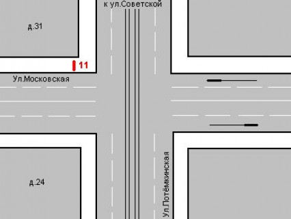 Бэклайт B в Николаеве, 1.2x1.8  Маріупольська вул., 31 - Потьомкінська вул. схема