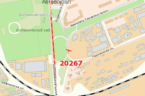 Билборд A в Херсоне, 3x6  Адмірала Сенявіна просп. - Паровозна вул. схема