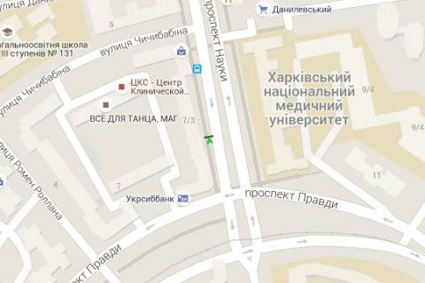 Бэклайт B в Харькове, 1.2x1.8  Науки просп. (Леніна просп.), 3 (№2) схема