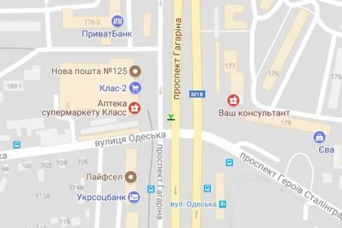 Скроллер A в Харькове, 2.3x3.14  просп. Аерокосмічний (Гагаріна). - просп. Байрона (Героїв Сталінграда) - 167661 схема