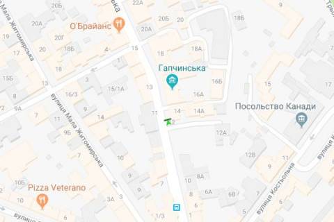 Беклайт A у Києві, 1.2x1.8  Михайлівська вул., 14 схема