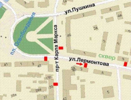 Беклайт A у Кривому Розі, 1.2x1.8  Лермонтова вул., 2 схема