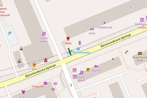 Билборд A в Киеве, 3x6  Васильківська вул., 8 схема