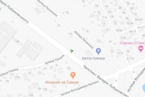 Бэклайт B в Васильевке, 2.3x3.14  Лобановського Валерія просп. (Червонозоряний просп.) - Похила вул., навпроти (в направл. Деміївської пл.) схема