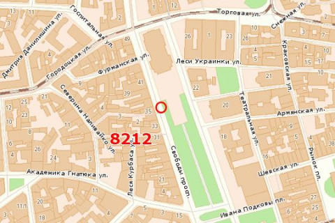 Беклайт A у Василівці, 1.2x3.6  Свободи просп., 33 схема