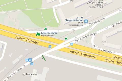 Призма A в Васильевке, 3x6  Миколи Василенка вул. - Перемоги просп. (в напр. Дегтяревської  вул.) - 421243 схема