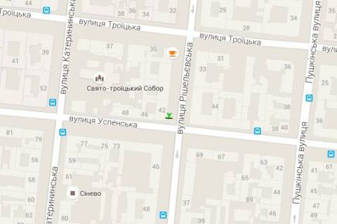 Сiтiлайт A у Одесі, 1.2x1.8  Рішельєвська вул., 42 - Успенська вул. (направ на залізн. вокзал) схема