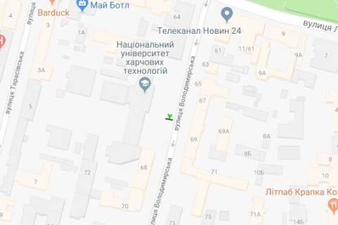 Беклайт A у Києві, 1.2x1.8  Володимирська вул., 66 схема