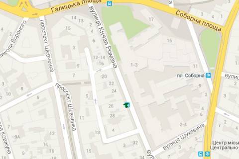 Сiтiлайт B у Львові, 1.2x1.8  Князя Романа вул., 26 схема