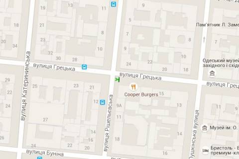 Ситилайт A в Одессе Грецька вул., 19 - Рішельєвська вул. схема