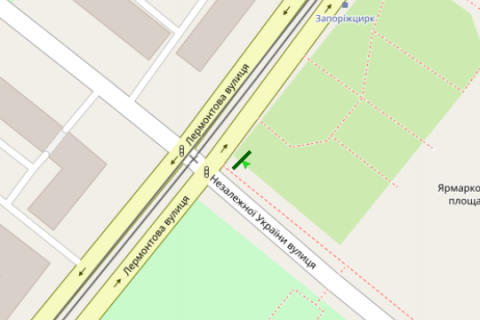 Білборд, Бігборд (Борд)  A у Запоріжжі, 3x6  Незалежної України вул. - Лермонтова вул. схема