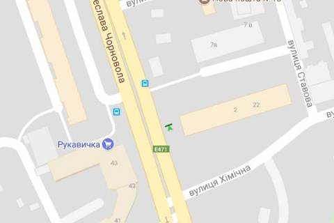 Бэклайт A в Львове, 1.2x1.8  Вячеслава Чорновола просп. - Хімічна вул. схема