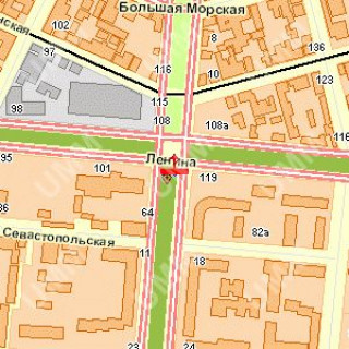 Бэклайт B в Николаеве, 1.2x1.8  Садова вул. - Центральний просп. (Леніна просп.), (№2) схема