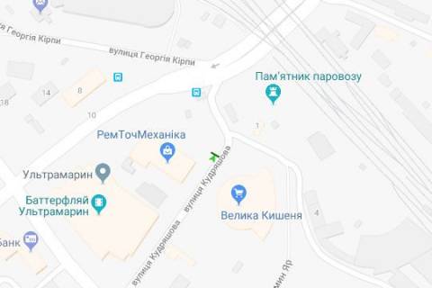 Бэклайт A в Киеве, 2.3x3.14  Кудряшова вул., 1 навпроти схема