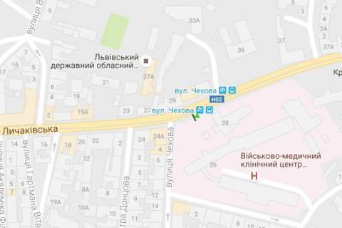 Беклайт B у Львові, 1.2x1.8  Личаківська вул., 28 схема