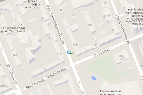 Бэклайт B в Киеве, 1.2x1.8  Велика Васильківська вул., 101 - Коновальця Євгена вул. (Щорса вул.), (зупинка громад. транспорту) схема