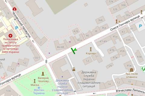 Сiтiлайт B у Києві, 1.2x1.8  Олеся Гончара вул., 53 схема