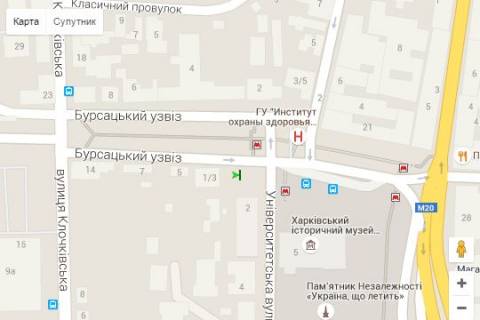 Беклайт A у Харкові, 1.2x1.8  Бурсацький узвіз - Університетська вул. схема