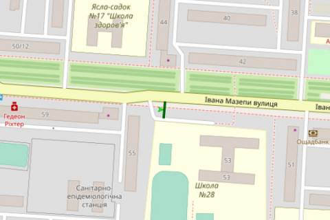 Билборд A в Полтаве, 3x6  Івана Мазепи вул., 55 схема