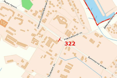 Билборд B в Васильевке, 3x6  Миру просп. - Вінницьке шосе схема