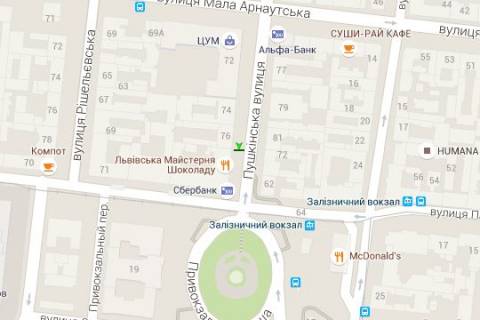 Беклайт B у Одесі, 1.2x1.8  Пушкінська вул., 76 схема