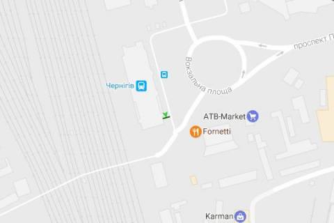 Ситилайт A в Чернигове, 1.2x1.8  Вокзальна пл., (№4) схема