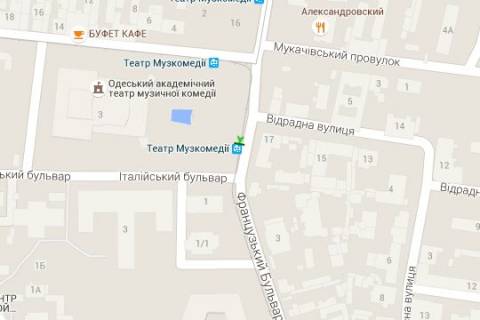 Бэклайт A в Одессе, 1.2x1.8  Леонтовича вул. (Белінського вул.) схема