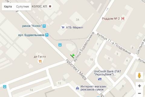 Билборд A в Васильевке, 3x6  Миру просп. - Будівельників вул., (№2) схема