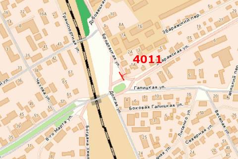 Билборд A в Тернополе, 3x6  Збаразька вул. - Бродівська вул. (в центр) схема