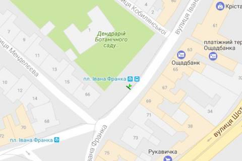 Бэклайт A в Львове, 1.2x1.8  Івана Франка пл. - Івана Франка вул. схема