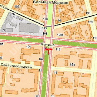 Бэклайт A в Николаеве, 1.2x1.8  Садова вул. - Центральний просп. (Леніна просп.), (№2) схема