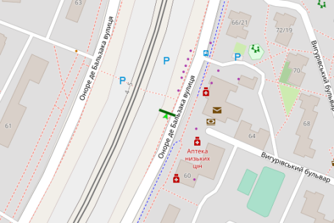 Билборд B в Васильевке, 3x6  Оноре де Бальзака вул., 62 напроти схема