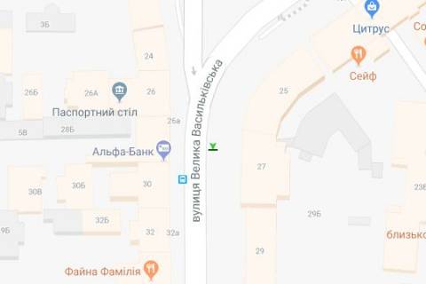 Бэклайт B в Киеве, 1.2x1.8  Велика Васильківська вул., 27  схема