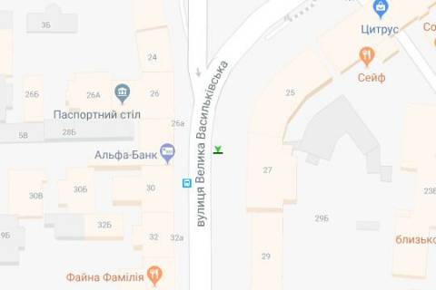 Ситилайт B в Киеве, 1.2x1.8  Велика Васильківська вул., 27  схема