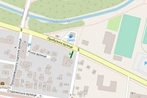 Билборд A в Хмельницком, 3x6  Прибузька вул. - Михайла Грушевського вул. схема