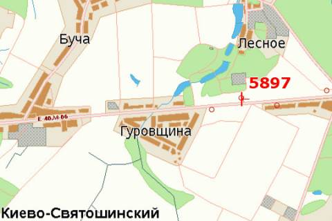 Билборд A в Київських трасах, 3x6  Київ - Житомир, 17км+050м від Києва (справа у напрямку  м.Житомира) схема