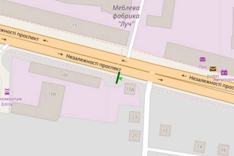 Билборд B в Житомире, 3x6  Незалежності просп. (Ватутіна вул.), 10д схема