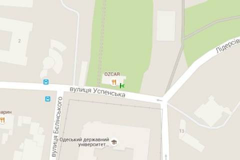 Сiтiлайт A у Одесі Успенська вул. - Леонтовича вул. (Белінського вул.) - Лідерсівський бульв. (остановка) схема