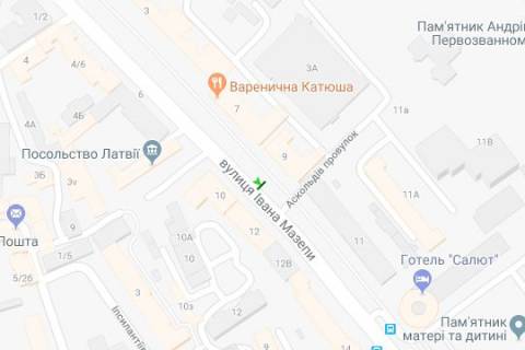 Беклайт B у Києві, 1.2x1.8  Івана Мазепи вул., 9 схема
